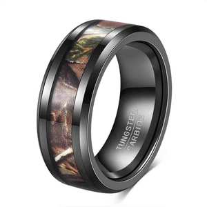 Anillo de Carburo de Tungsteno de 8mm con Incrustaciones de Camuflaje, Joyería de Moda para Hombre, Anillo de Regalo - Product Image 2