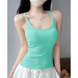 Camiseta sin Mangas con Cuello en U para <span class=keywords><strong>Mujer</strong></span>, Camisola Básica Suave y Elástica, para Uso Diario Informal de Verano - Product Image 6