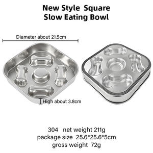 Tigela de Alimentação Lenta para Cães em Aço Inoxidável 304, Durável, Impermeável e Portátil, com Bordas Arredondadas para Prevenir Engasgos - Product Image 4