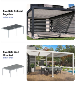 Pérgola <span class=keywords><strong>de</strong></span> Aluminio con Marco con Recubrimiento en Polvo, Resistente a la Corrosión, con Persianas Resistentes a los Rayos UV, Fijaciones Ocultas Duraderas, para Balcón o <span class=keywords><strong>Playa</strong></span> - Product Image 5