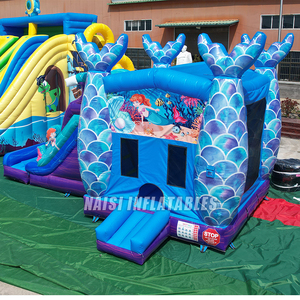 Castillo Inflable Acuático Híbrido con Tobogán Doble para Niñas, Modelo Sirena, en Venta - Product Image 4