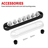 Barre omnibus électrique 7 voies 150A, borniers de batterie, boîtier de barres en cuivre M6 1/4" 7 bornes, bloc de distribution d'alimentation, barre omnibus CE RoHS OEM