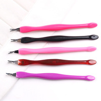 TSZS vente en gros usine en forme de V en plastique cuticule poussoir tondeuse dissolvant peau morte pratique Nail Art outils