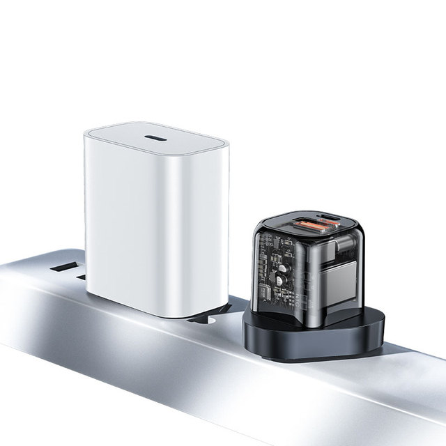 20W Charger GaN PD USB C Transparent Shell Fast Charging Type-c Pd 18W 20W PD USB-A+C Charger for Iphone 15 Pro