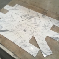 Vente Flash : Mosaïque Murale et de Sol en Marbre Blanc Statuario Italien, Forme Losange, pour Cuisine et Salle de Bain, Directement de l'Usine