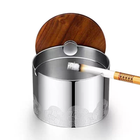 Cendrier rond moderne en acier inoxydable sans fumée, finition argentée et dorée, pour bureau, cadeau, logo personnalisé, vente en gros