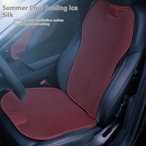 Funda de asiento de coche transpirable de seda helada de verano de fábrica Cojín de asiento de coche de refrigeración con almohadilla de respaldo cómoda - Product Image 2