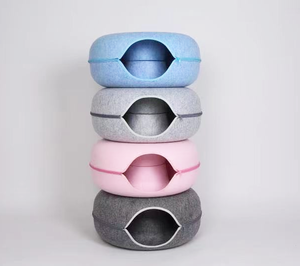 חדש עיצוב חידוש קוביות צורת קצר קטיפה חתול מערת מיטת מעניין בית לחתולים כלבים קטנים לחיות מחמד מיטה עם תלייה קוביות צעצוע - Product Image 3