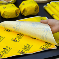 Vente en gros de papier d'emballage sulfurisé de qualité alimentaire avec logo imprimé personnalisé pour sandwich Burger frites de poulet frit