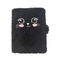 Winter Warm A5 Carnet d'animaux de dessin animé Carnet de notes couvert de peluche Journal planificateur à couverture rigide avec peluches