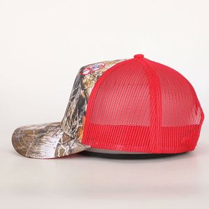 Real Tree Camo 5-Panel Trucker Hat 100% Cotton Mesh Breathable Puff Printing Hip Hop Style for Casual Travel Performance - Product Image 4