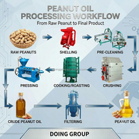 Planta Procesadora de Aceite de Maní Comercial Mini, Máquina para Hacer Aceite de Maní, Línea Completa de Producción de Aceite de Maní - Descascarillado y Prensado
