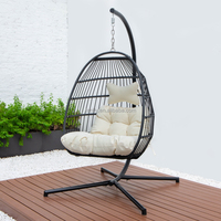 Meubles de jardin en rotin confortable balançoire de patio tissée à bulles et chaise oeuf hamac