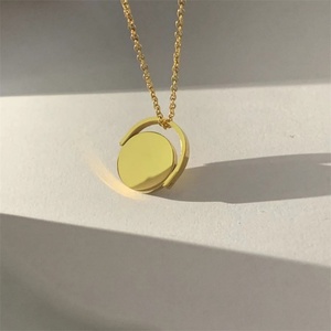 Collier Pendentif Rotatif Personnalisé en Acier Inoxydable avec Breloques Vides à Graver – Chaîne Tendance pour Anniversaire - Product Image 2