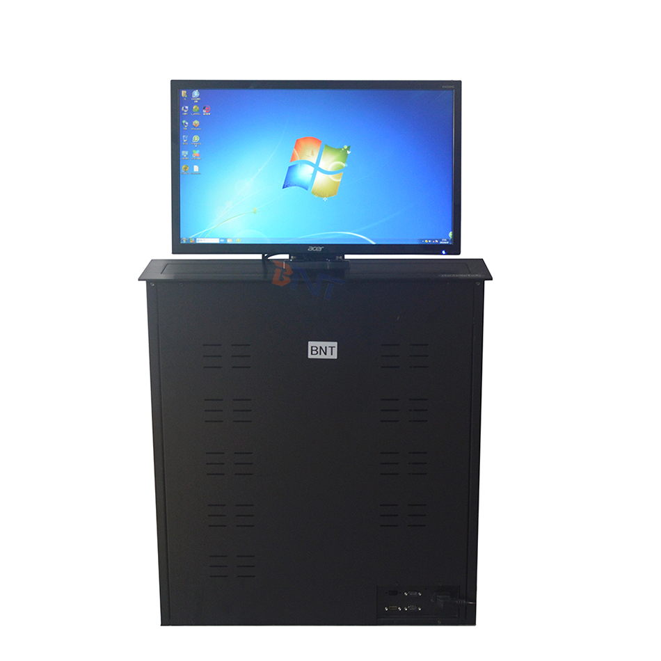 Видео конференц-системы 24 дюймовый настольный монитор скрытый Рабочий стол с дистанционным управлением моторизованный всплывающее монитор с ЖК-дисплеем, подъемный механизм