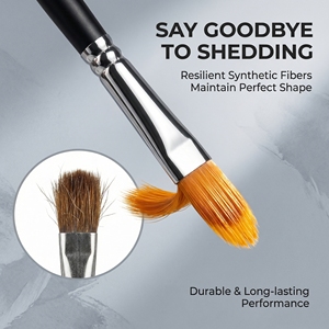 Juego de 5 pinceles de doble capa Paul Cezanne, pinceles profesionales sintéticos tipo filbert para <span class=keywords><strong>pintar</strong></span> <span class=keywords><strong>con</strong></span> texturas únicas - Product Image 3