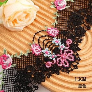 Adorno de <span class=keywords><strong>encaje</strong></span> bordado soluble en agua con lazo ancho de 13CM de Color de alta calidad para <span class=keywords><strong>collares</strong></span> hechos a mano DIY y accesorios de <span class=keywords><strong>encaje</strong></span> para ropa - Product Image 5