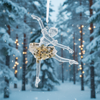 Elegante Funkelnde Glas-Weihnachtsanhänger Stern Kolibri Ballerina Christbaum Heim Feiertagsparty Deko Hochwertig
