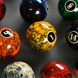 Billes de <span class=keywords><strong>billard</strong></span> américaines en résine noire Resinmarble, ensemble complet de billes de <span class=keywords><strong>billard</strong></span> en résine design, <span class=keywords><strong>boule</strong></span> de queue de 5,72 pouces - Product Image 2