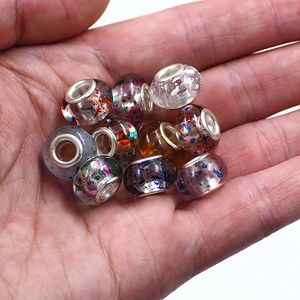Nuevas Cuentas Sueltas de Resina Acrílica con Efecto Grieta de Hielo de Colores Mezclados, Abalorios Europeos para Pulseras DIY, Cuentas Espaciadoras de Agujero Grande de 14mm - Product Image 6