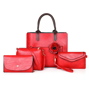 Fábrica en stock al por mayor personalizado elegancia hermosas damas negro de cuero formal bolsas de mano de 3 en 1 bolsos para mujeres - Product Image 1