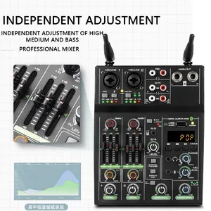 Consola Mezcladora de Audio de 4 Canales, Mezclador de Micrófono Inalámbrico Uno para Dos, Bluetooth, Karaoke, UF4-M BT UHF, Nuevo, Grabación en Vivo - Product Image 3