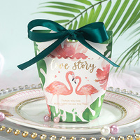 Sacs cadeaux de mariage en gros en stock pour invités, emballage de boîte à bonbons rose dégradé, emballage de sac en papier pour foulard en soie de fête