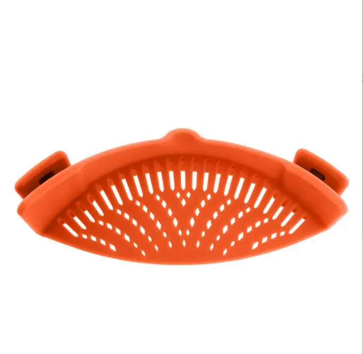 Hot Selling Pot Strain Colander Clips Kitchen Strainers Pasta Drainer Greatest Cooking Basket Food Clip On Silicone Strainer
