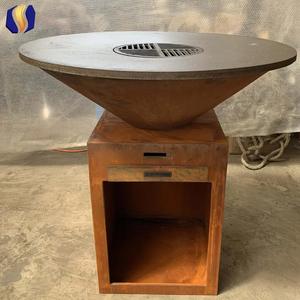 Pozo de fuego de barbacoa clásico de acero Corten con tienda de troncos para jardín al aire libre - Product Image 2