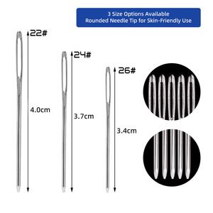 Aiguilles <span class=keywords><strong>à</strong></span> coudre <span class=keywords><strong>à</strong></span> pointe émoussée <span class=keywords><strong>à</strong></span> grand chas en <span class=keywords><strong>laine</strong></span> argentée, durables, écologiques, portables, pour broderie au point de croix, tapisserie et couture <span class=keywords><strong>à</strong></span> la main - Product Image 3