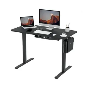 Fornitori doppio tavolo bianco motorizzato elettrico sit stand up desk regolare l'altezza tavolo da gioco per laptop tavolo da lavoro nero regolabile