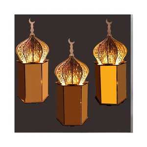 도매 이드 선물 항목 라마단 등대 궁전 제품 나무 이드 무바라크 장식