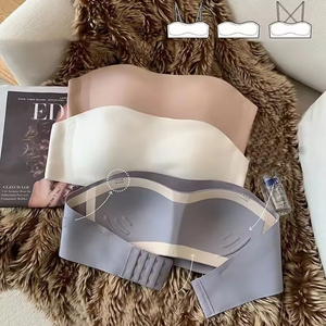 Sutiã Tubo Sem Costura Sexy, Invisível, Sem Alças, Lingerie Feminina, Sutiã <span class=keywords><strong>Push</strong></span>-up Fino e Antiderrapante, Sem Fio - Product Image 4
