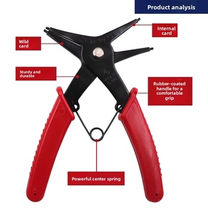 2 in 1 Internal & External Circlip <b>Pliers</b> – Dual Purpose Retaining Ring Removal Tool, Spring <b>Pliers</b> – for <b>C</b>-<b>Clips</b>, Snap Rings, L - Product Image 3