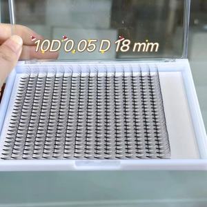 Ekstensi Bulu Mata Premade Fans Lashes Serat PBT Korea Hitam Tua 10D 384 Fans XXL Jumbo Trays Flourishing Lashes - Product Image 5