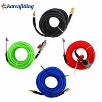 Trailer Truck Universal Glad Hand Air Hose 3/8"x50ft with Dual Foot Straight Air Chuck for Truck Tire Inflation Work-M