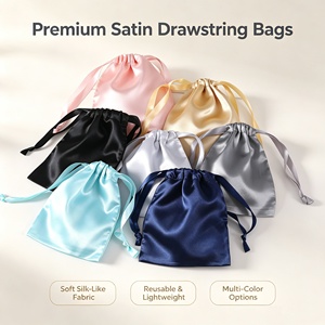 Sacchetto in Raso Lucido Morbido con Coulisse, Borsa in Seta per Gioielli, Confezione Regalo per Matrimonio, Cosmetici, Accessori per Capelli - Product Image 1
