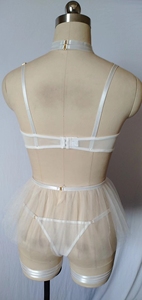 Gonna a tracchetta Sexy all'ingrosso 2023 pizzo prospettiva con scollo a V unendo <span class=keywords><strong>insieme</strong></span> forchetta aperta in filo netto - Product Image 4