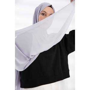 ผ้าพันคอชีฟอง - สีเทา - สีเทา - Product Image 1