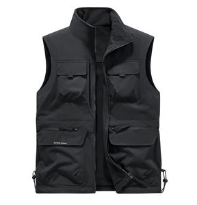 Chaleco Formal de lona de doble cara con logotipo personalizado OEM, ropa de trabajo gruesa multibolsillo multifuncional para exteriores para hombre al por mayor - Product Image 6