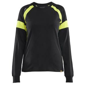 BLAKLADER - 352110309933XS T-shirt à manches longues pour femmes avec Hi-Vis Noir/Hi-vis jaune-EAN 7330509917664 HI-VIS WORKWEAR - Product Image 1