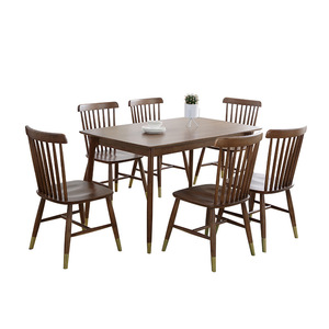 Solid Wood Nordic Style <b>Dining</b> <b>Table</b> Walnut Color Rectangle Mortise And Tenon Structure Stable <b>Dining</b> Room Furniture - Product Image 5