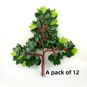 Foglie di Baniano Artificiali, Rami Finti, Fogliame Realistico con Texture Rivestita in Colla, Fiori di Seta per Decorazioni Autunnali - Product Image 2