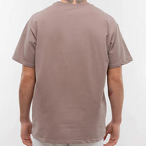 Camisetas Lisas al por Mayor con Cuello Redondo, 100% Algodón, para Hombre, Estilo Urbano, Hombros Caídos, Talla Grande - Product Image 3