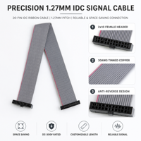 Câble plat IDC 20 broches pas de 1,27 mm FC-20P 2x10 avec connecteur femelle, fil de liaison pour débogage ARM JTAG, imprimante 3D, PLC