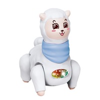 Jouet lumineux et musical, à tirer, pour l'apprentissage de la tête levée, chasse électrique, entraînement à la marche à quatre pattes, animal mignon (Alpaca - Boîte couleur)