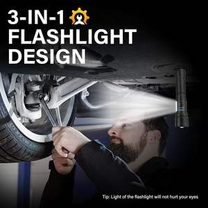 Lampe torche LED portable étanche en ABS, 3 modes, rechargeable par USB, pour camping, randonnée et situations d'urgence (vente en gros) - Product Image 2