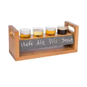 Plateau de dégustation de bière rustique en bois antique avec 4 verres pour l'<span class=keywords><strong>Italie</strong></span> Big Whale Dinkelacker - Accessoires de bar en gros - Product Image 2