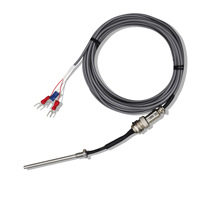 Sensor Suhu Tahan Air PT100 Platinum Resistance Temperature Sensor (RTS) Tipe K, Terpasang di Flens, Berpegas, Bahan Stainless Steel