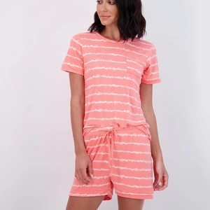 Conjunto de Pijama Deportivo para Mujer, Cómodo, Camiseta de Manga Corta con Pantalones Cortos, Verano, Casual, Transpirable, Corte Holgado, Lavable a Máquina - Product Image 3